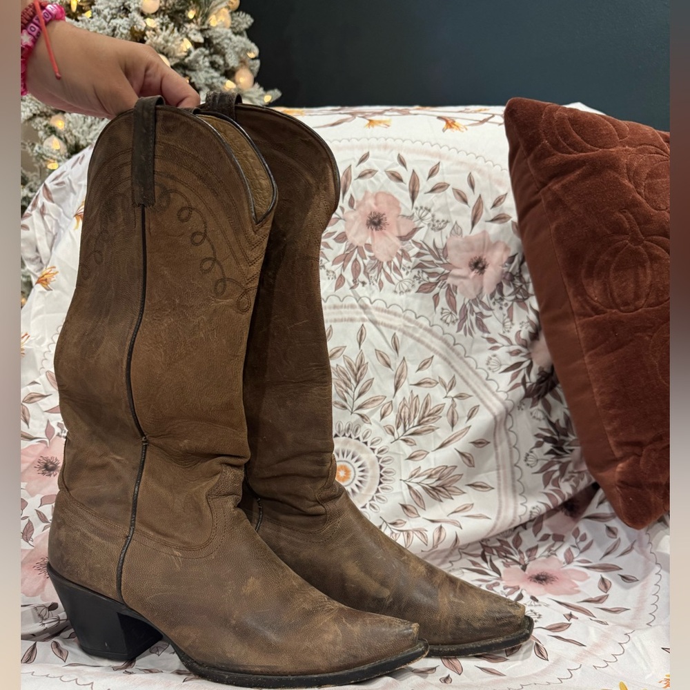 Brown Leather Western Boots